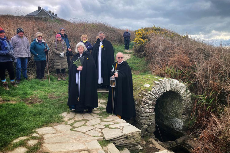 Blessing at St Nons Well